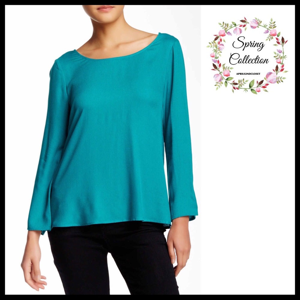 ELLA MOSS DRAPED OPEN BACK BLOUSE FLOWY TOP
